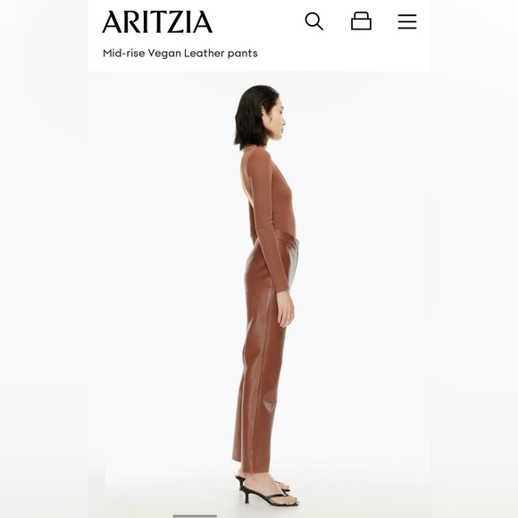 Aritzia Babaton Command Command Pant vegan leather Black size 4 short - Picture 5 of 7